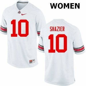 NCAA Ohio State Buckeyes Women's #10 Ryan Shazier White Nike Football College Jersey QDI5745TG